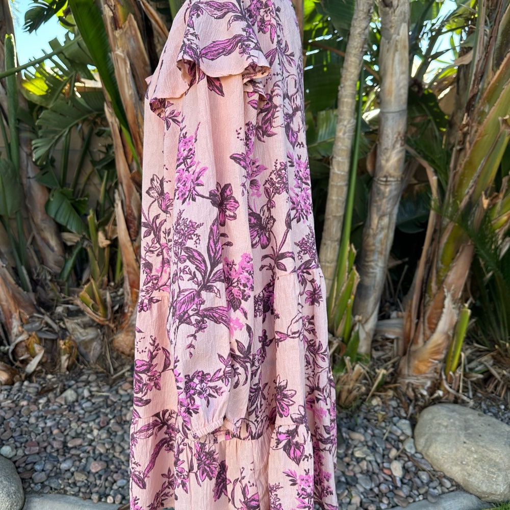 Free People Sunbaked Swing Floral Midi Dress, EUC size small runs oversized. - Picture 7 of 12